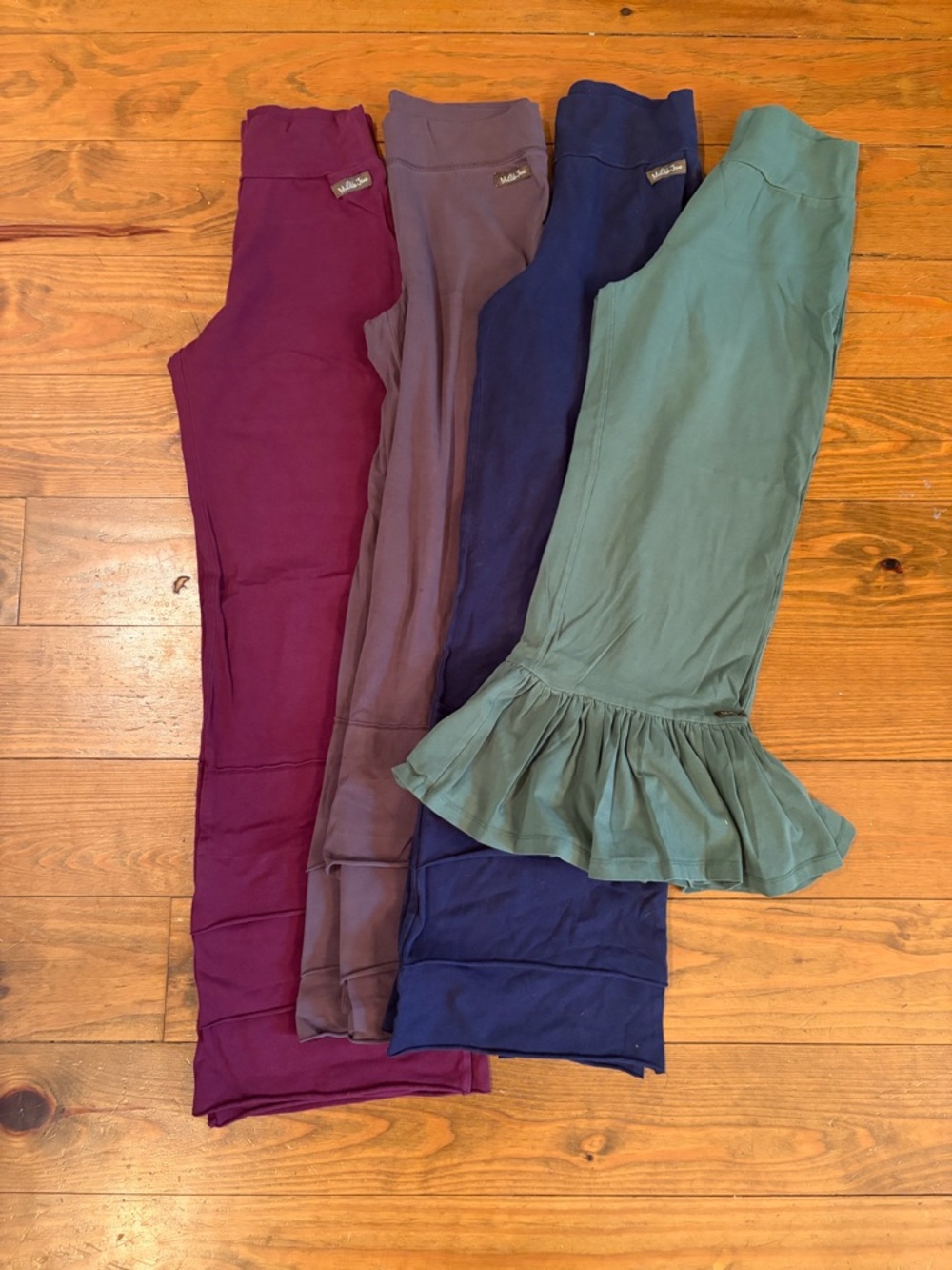 Lot of 4 Matilda Jane Pants Set in Plum, Brown, Navy & Green